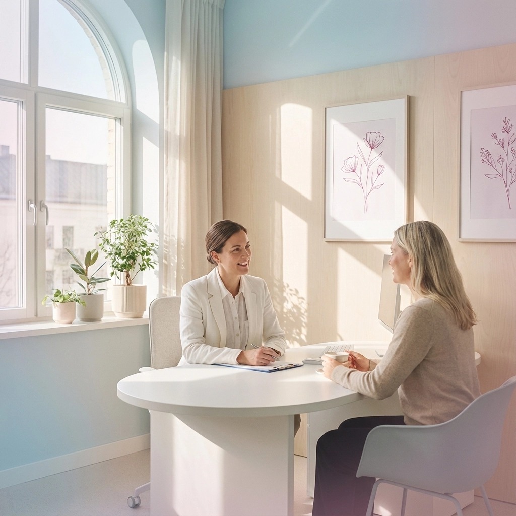Consultation room with physician in New Canaan